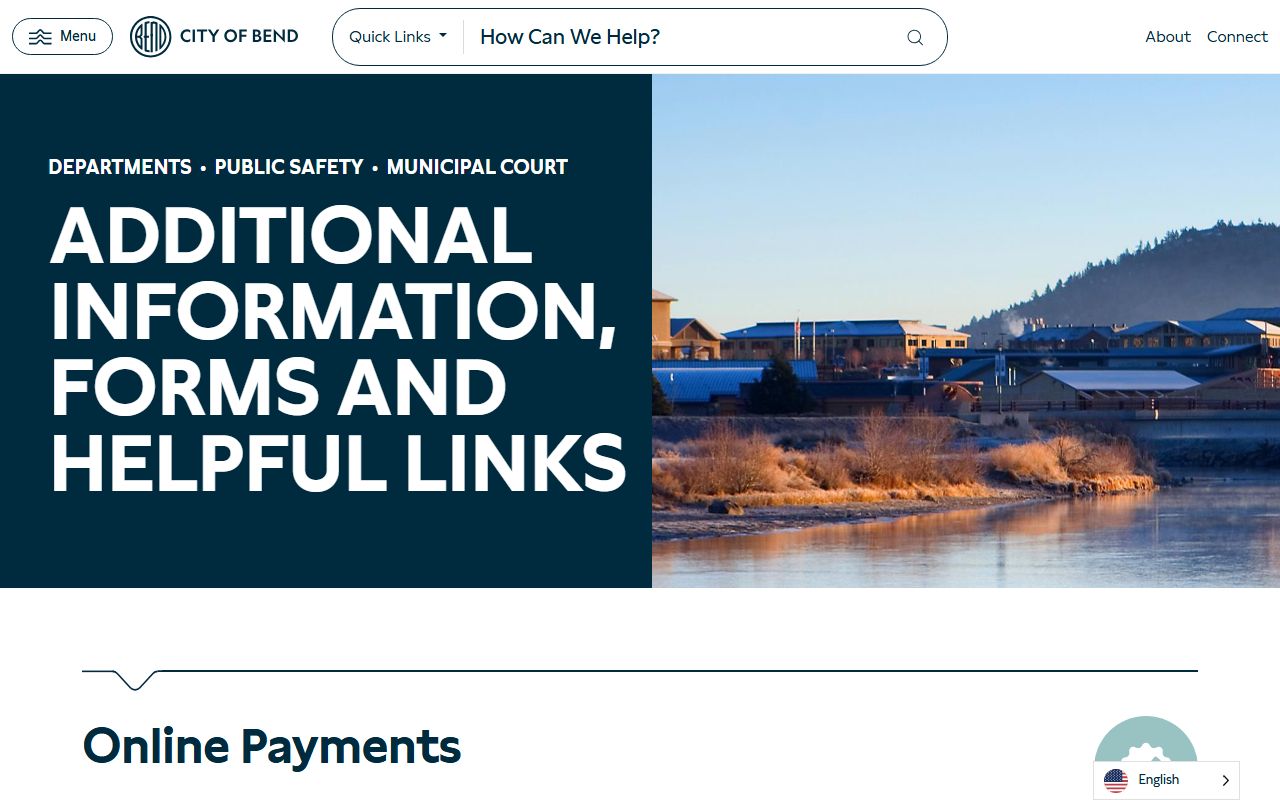 Bend Municipal Court forms and documents page for court records