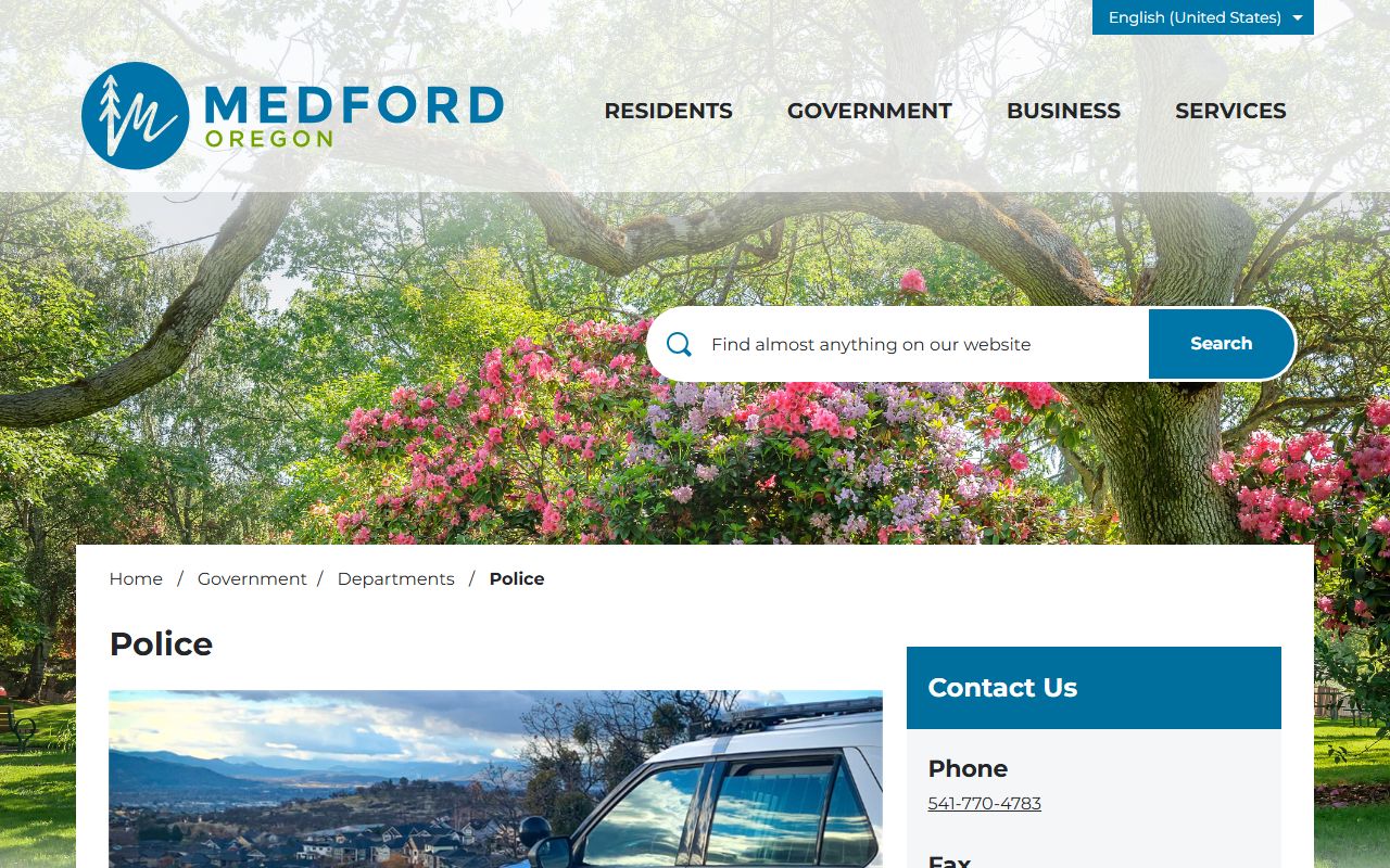 Medford Police Department page for court records related inquiries