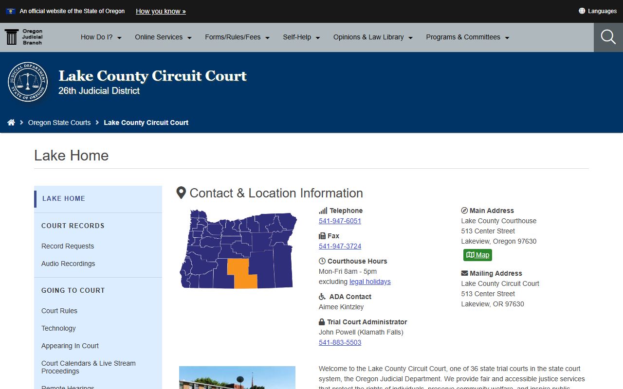 Lake County Circuit Court page for court records access